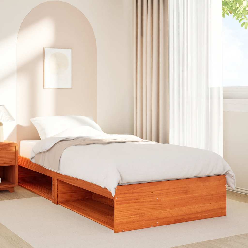 Bedbank zonder matras wasbruin 75x190 cm massief grenenhout is nu te koop bij PeponiXL, paradijselijk wonen!