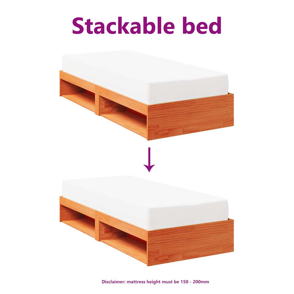 Bedbank zonder matras wasbruin 75x190 cm massief grenenhout is nu te koop bij PeponiXL, paradijselijk wonen!
