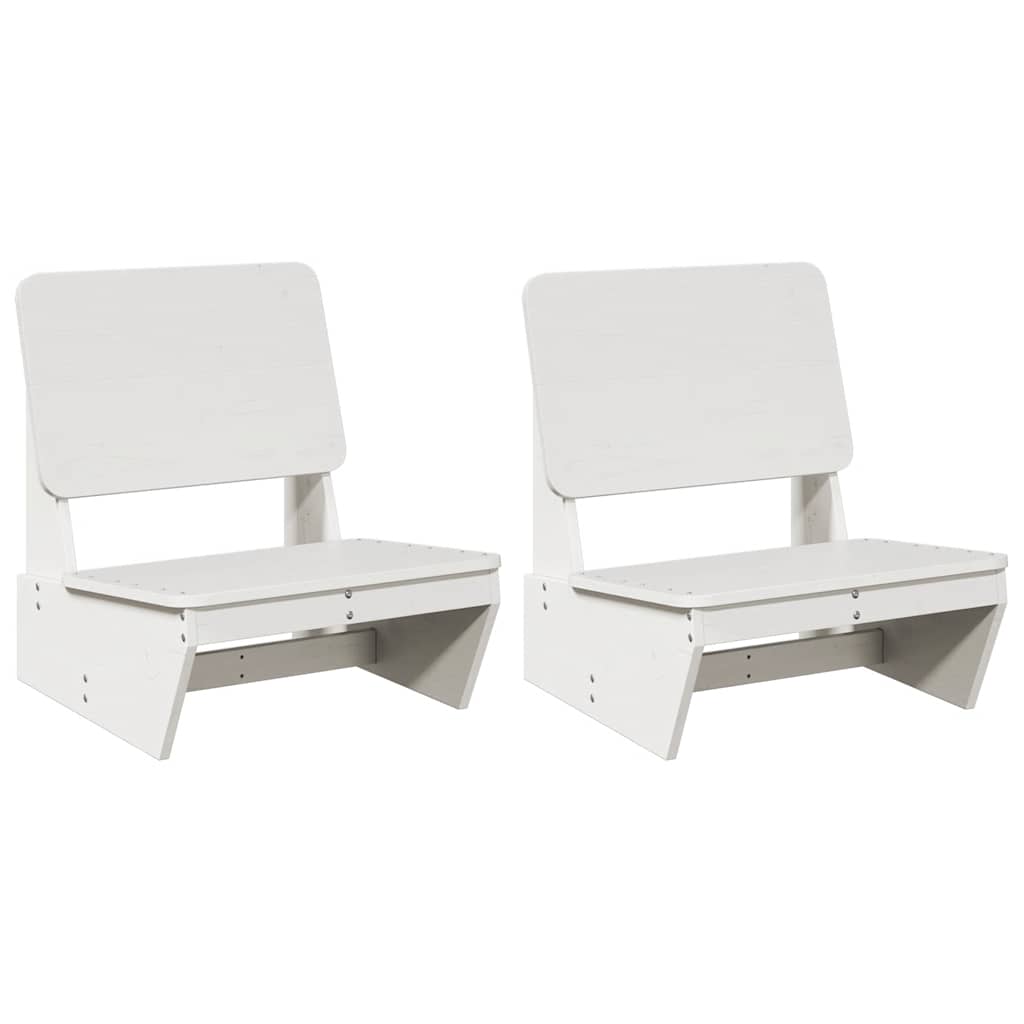 Tuinstoelen 2 st 60x64x70,5 cm massief grenenhout wit is nu te koop bij PeponiXL, paradijselijk wonen!