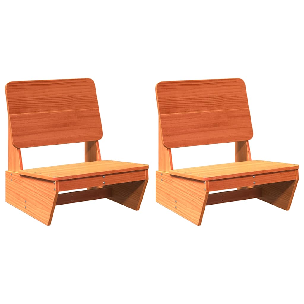 Tuinstoelen 2 st 60x64x70,5 cm massief grenenhout wasbruin is nu te koop bij PeponiXL, paradijselijk wonen!
