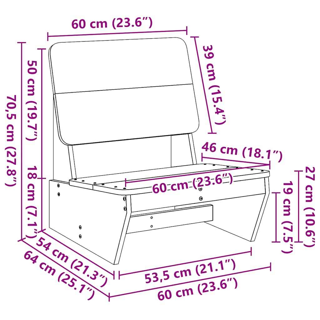 Tuinstoelen 2 st 60x64x70,5 cm massief grenenhout wasbruin is nu te koop bij PeponiXL, paradijselijk wonen!