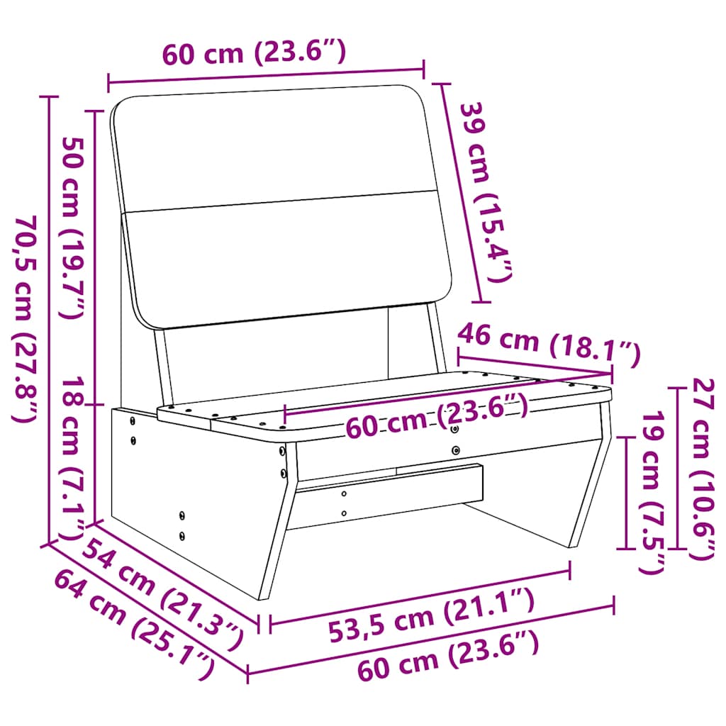 Tuinstoelen 2 st 60x64x70,5 cm geïmpregneerd hout is nu te koop bij PeponiXL, paradijselijk wonen!
