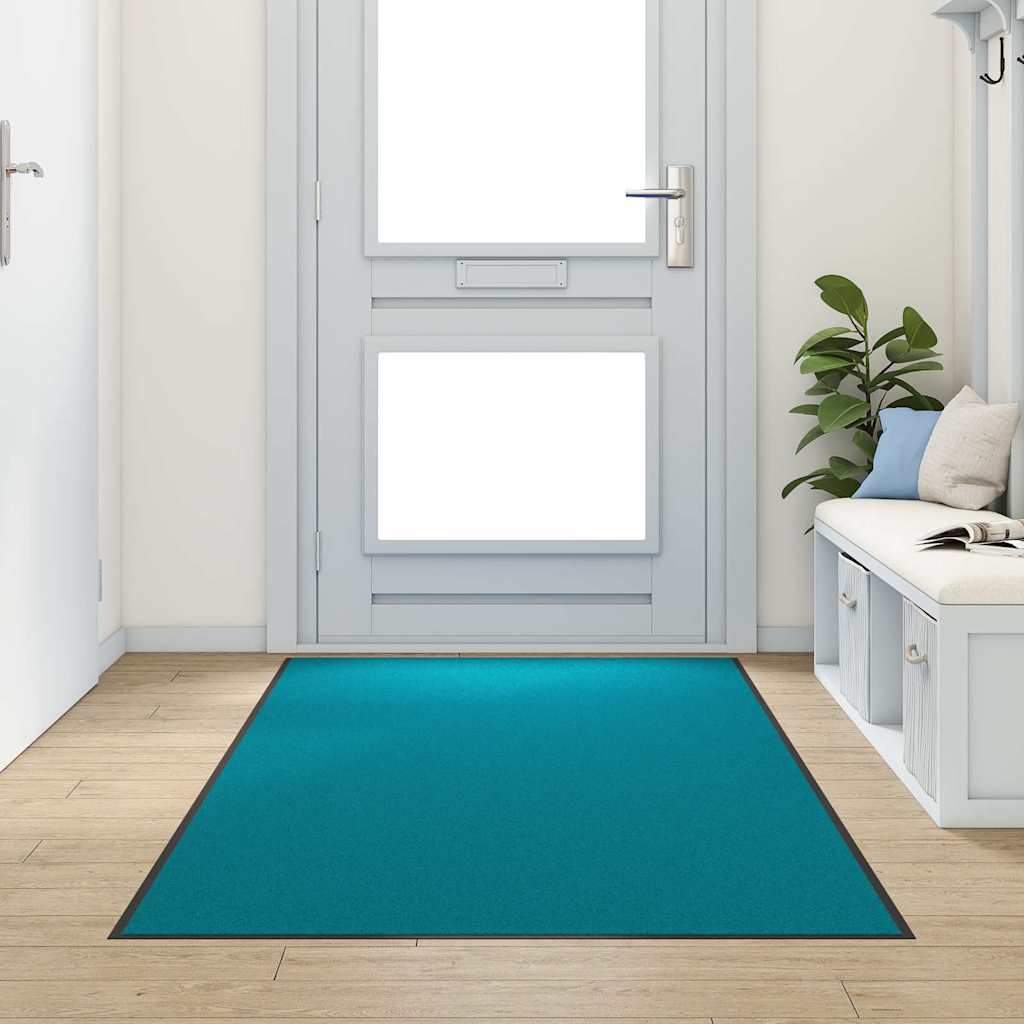 Deurmat Anders Cyaan en Zwart 120 x 250 cm Polyamide en PVC is nu te koop bij PeponiXL, paradijselijk wonen!