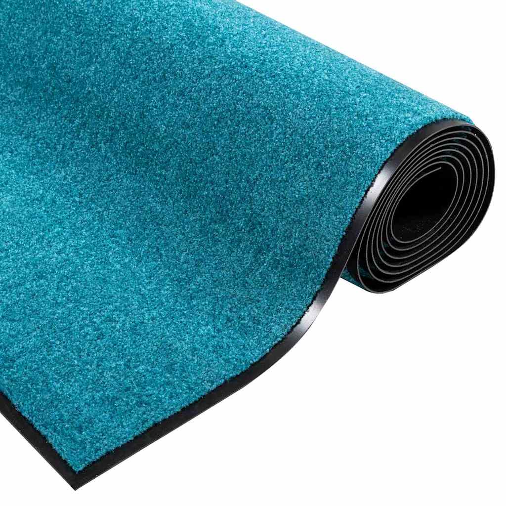 Deurmat Cyaan en Zwart 120 x 300 cm 100% Polyamide is nu te koop bij PeponiXL, paradijselijk wonen!