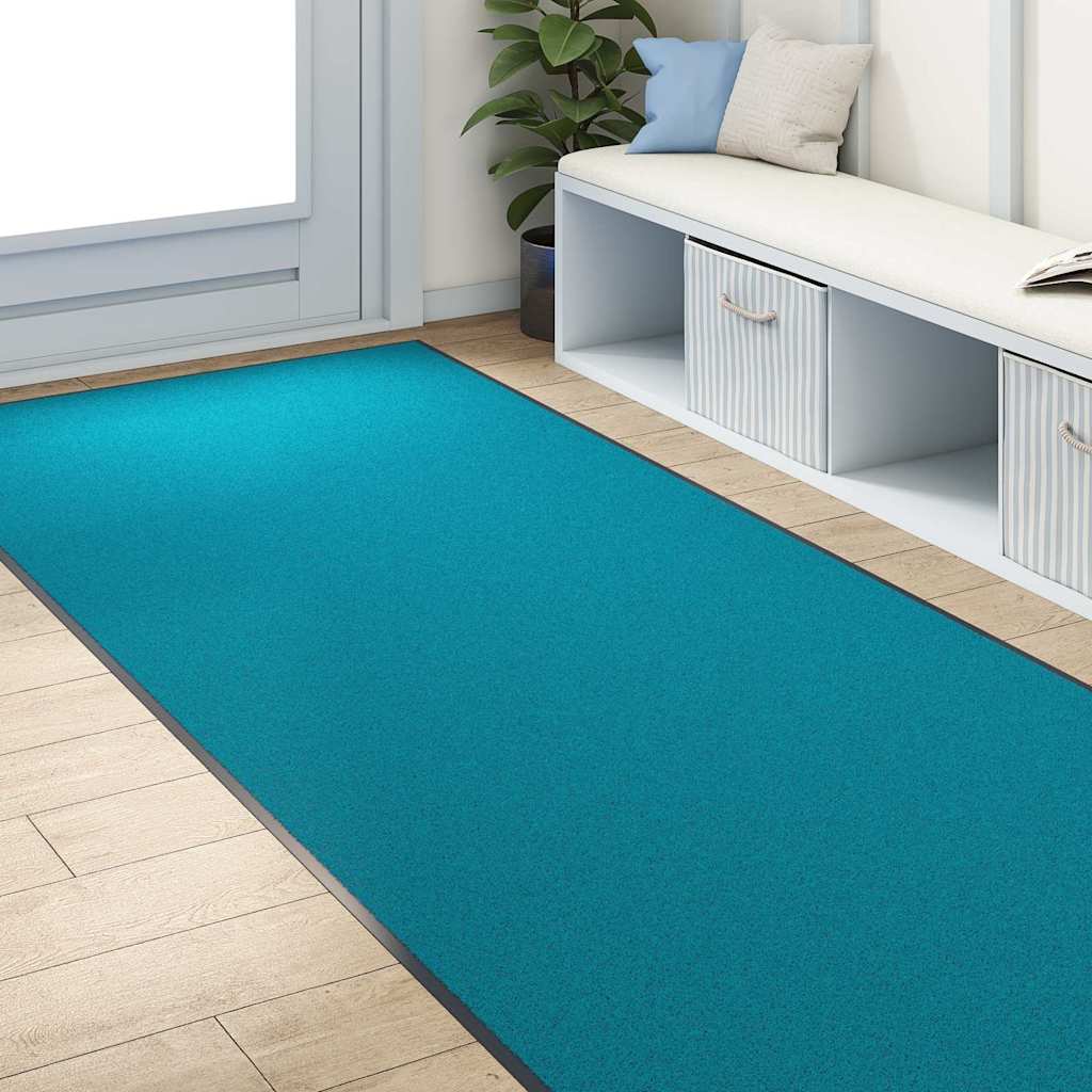 Deurmat Cyaan en Zwart 120 x 300 cm 100% Polyamide is nu te koop bij PeponiXL, paradijselijk wonen!