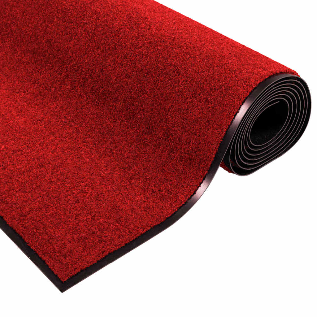Deurmat Rood en Zwart 60 x 180 cm 100% Polyamide