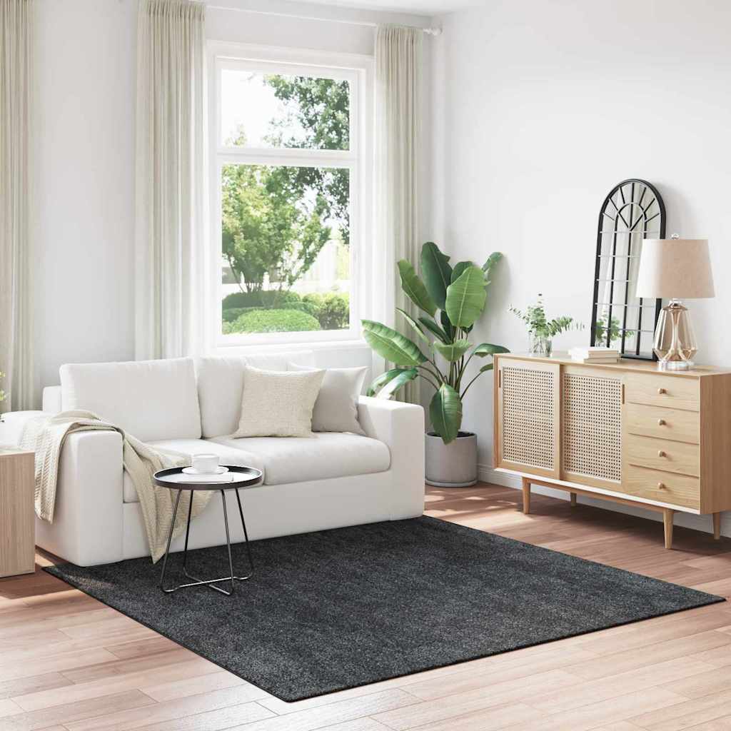 Antislip Shaggy Tapijt Donkergrijs 200 x 200 cm PP is nu te koop bij PeponiXL, paradijselijk wonen!