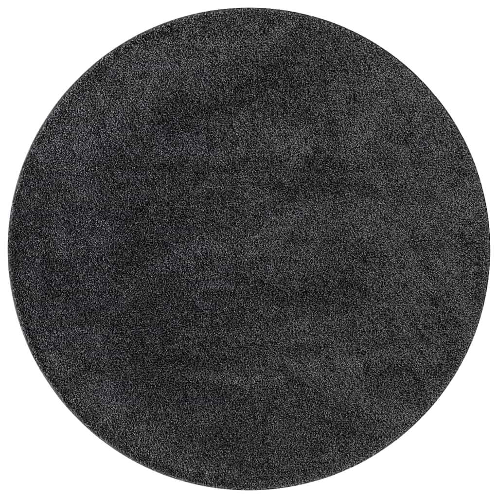Antislip Shaggy Tapijt Donkergrijs 120 x 120 cm PP is nu te koop bij PeponiXL, paradijselijk wonen!