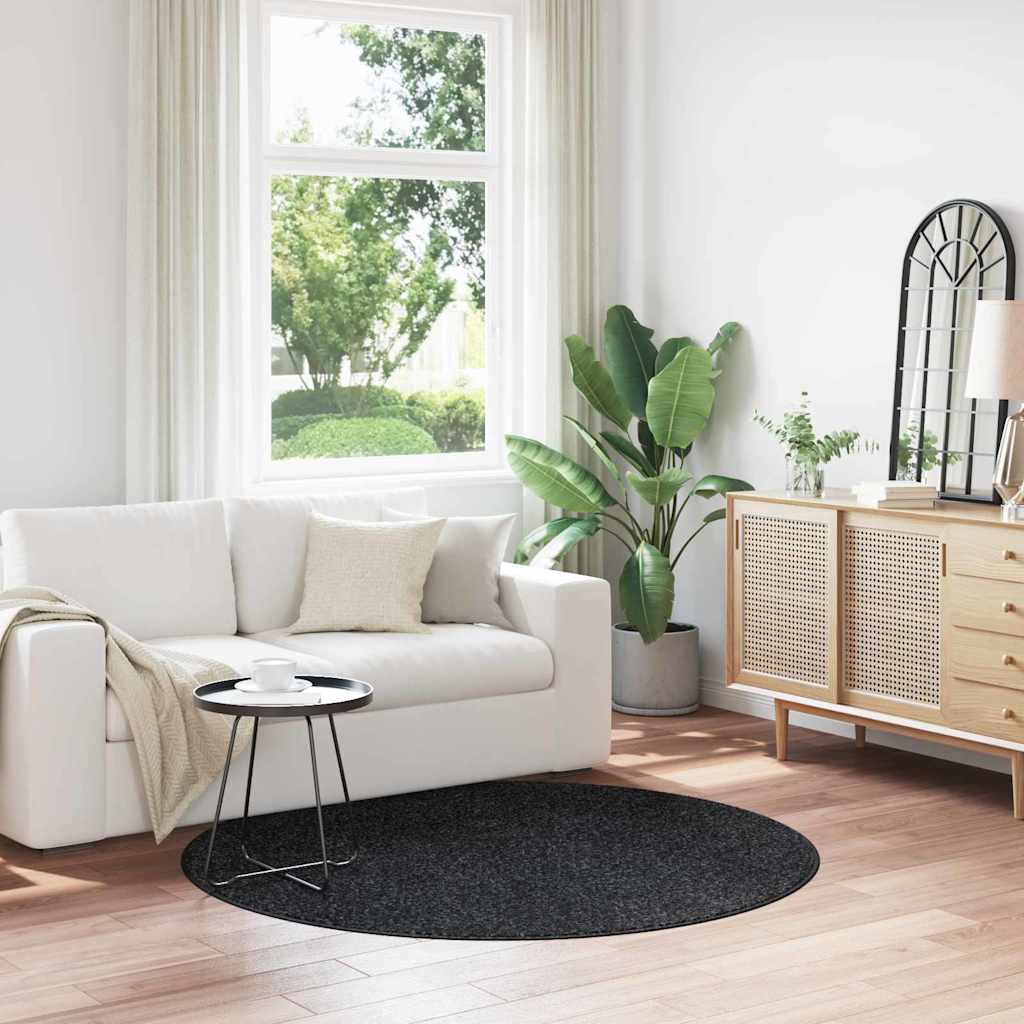 Antislip Shaggy Tapijt Donkergrijs 160 x 160 cm PP is nu te koop bij PeponiXL, paradijselijk wonen!