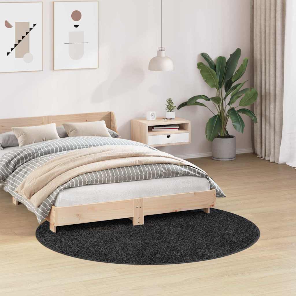 Antislip Shaggy Tapijt Donkergrijs 160 x 160 cm PP is nu te koop bij PeponiXL, paradijselijk wonen!