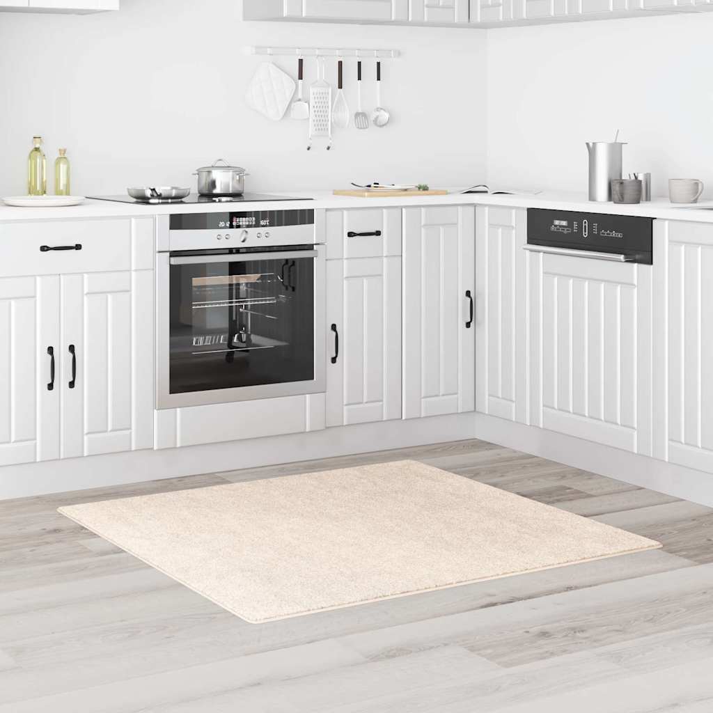 Antislip Shaggy Tapijt Crème 120 x 120 cm PP is nu te koop bij PeponiXL, paradijselijk wonen!