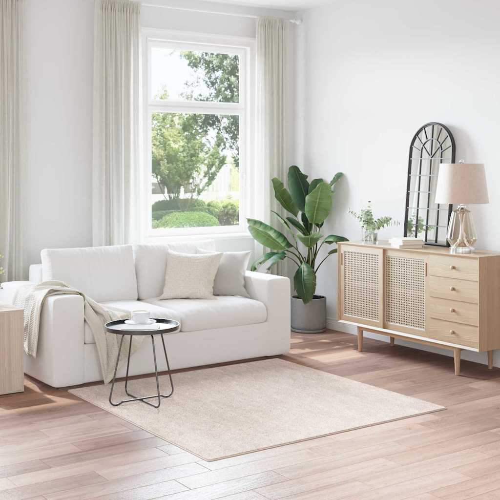 Antislip Shaggy Tapijt Crème 160 x 160 cm PP is nu te koop bij PeponiXL, paradijselijk wonen!