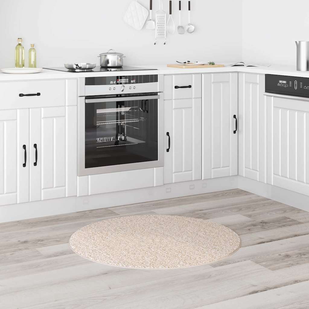 Antislip Shaggy Tapijt Crème 90 x 90 cm PP is nu te koop bij PeponiXL, paradijselijk wonen!