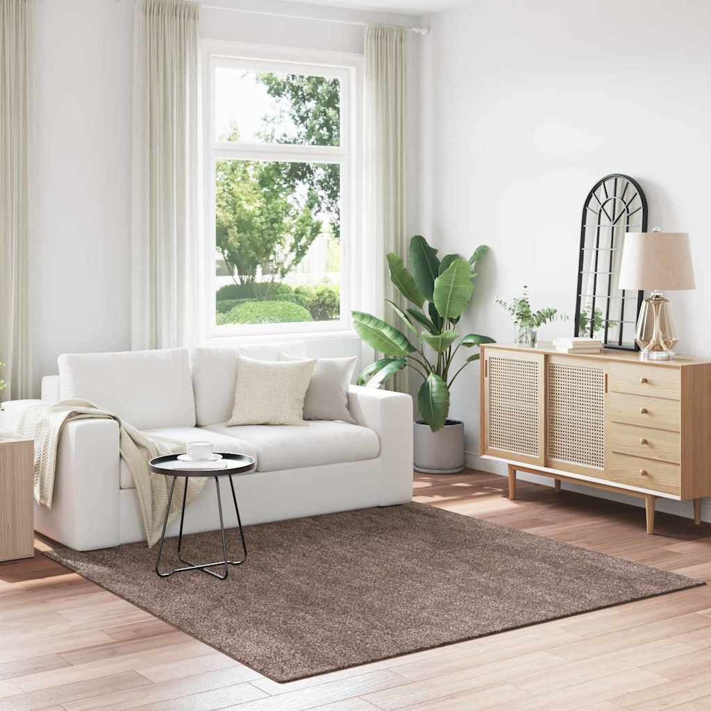 Antislip Shaggy Tapijt Bruin 200 x 200 cm PP is nu te koop bij PeponiXL, paradijselijk wonen!