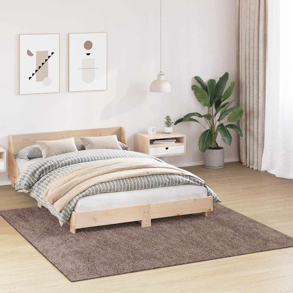 Antislip Shaggy Tapijt Bruin 200 x 200 cm PP is nu te koop bij PeponiXL, paradijselijk wonen!