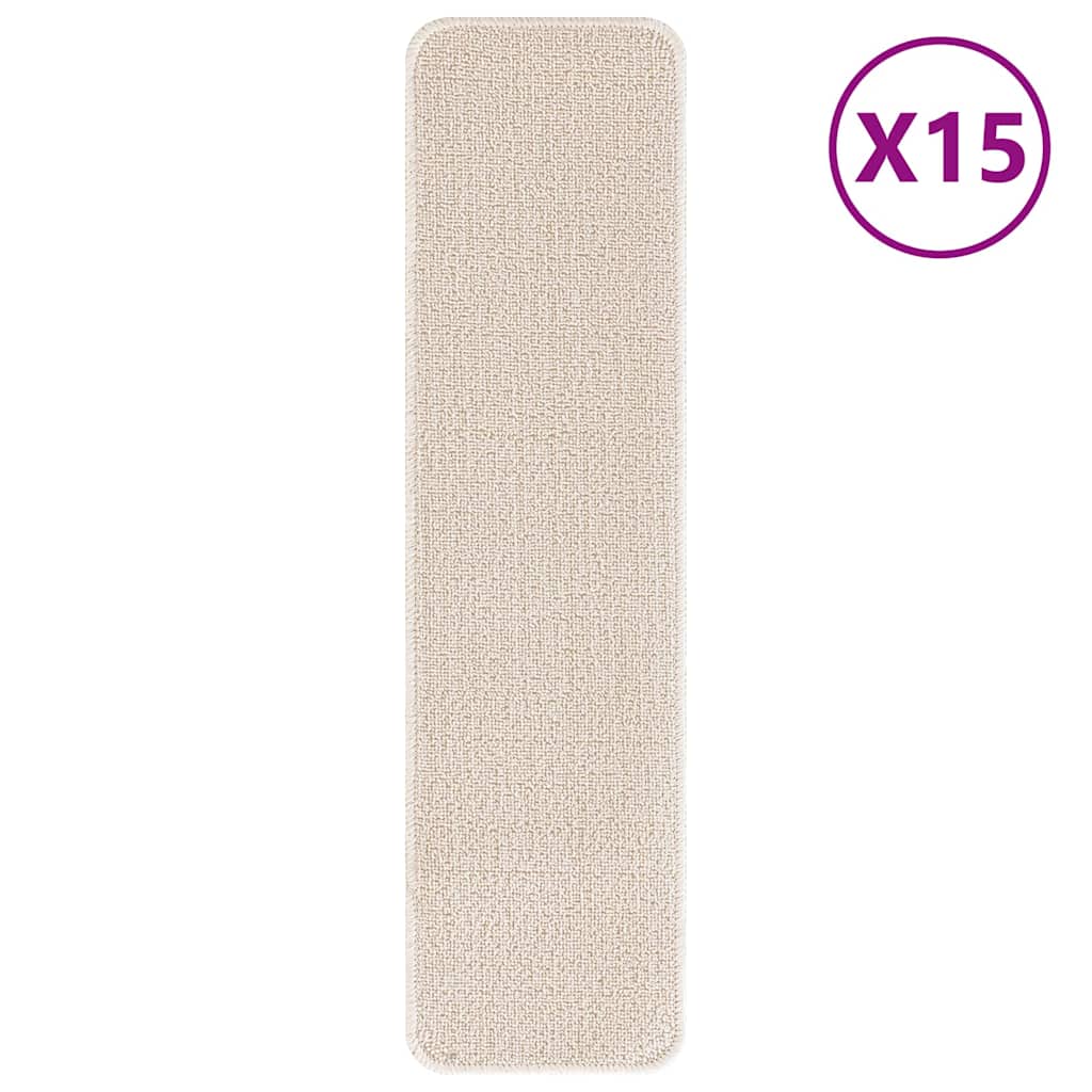 Antislip Trapmatten Rechthoekig 15 pcs Crème 75 x 20 cm PP is nu te koop bij PeponiXL, paradijselijk wonen!