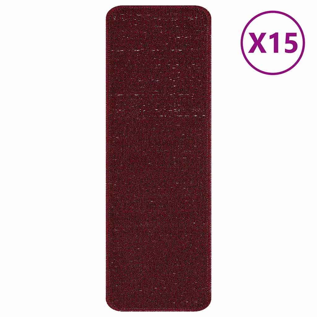 Antislip Trapmatten 15 pcs Bordeauxrood 60 x 25 cm PP is nu te koop bij PeponiXL, paradijselijk wonen!