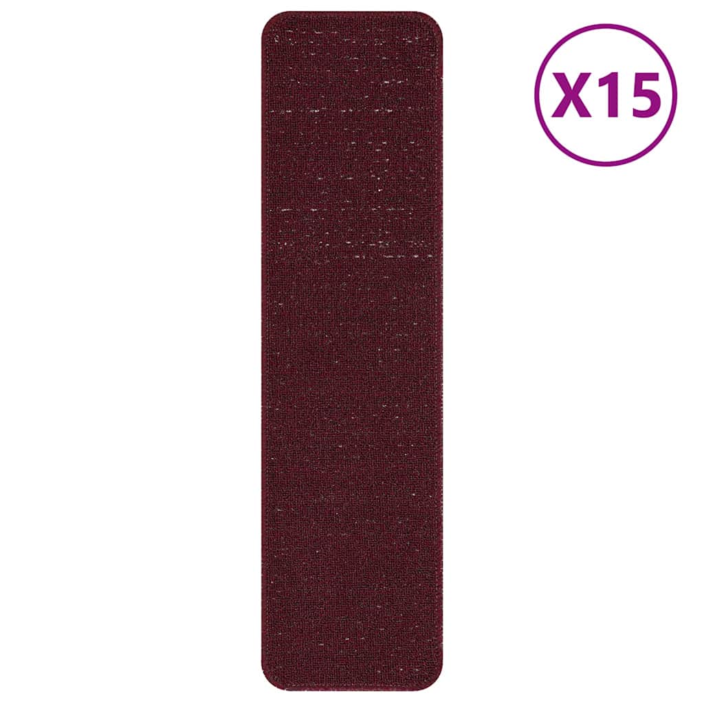 Antislip Trapmatten 15 pcs Bordeauxrood 75 x 20 cm PP is nu te koop bij PeponiXL, paradijselijk wonen!