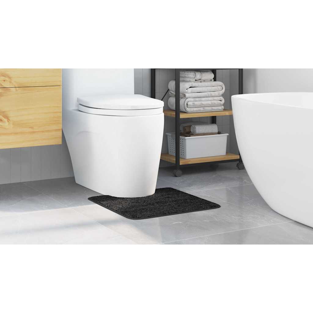 Antislip Badmat met Toilet Cut Donkergrijs 50 x 50 cm PP is nu te koop bij PeponiXL, paradijselijk wonen!