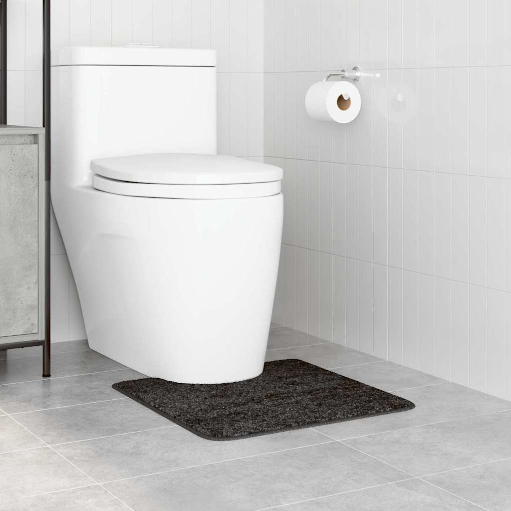 Antislip Badmat met Toilet Cut Donkergrijs 50 x 50 cm PP is nu te koop bij PeponiXL, paradijselijk wonen!