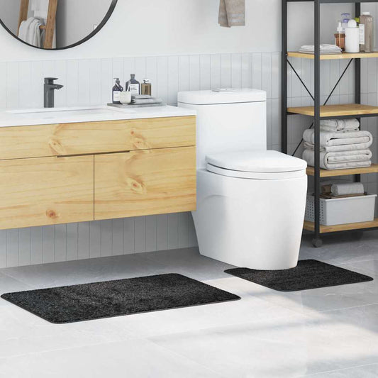 Antislip Badmat Set 2 pcs Donkergrijs PP is nu te koop bij PeponiXL, paradijselijk wonen!