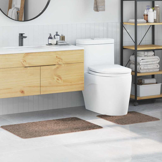 Antislip Badmat Set 2 pcs Bruin PP is nu te koop bij PeponiXL, paradijselijk wonen!