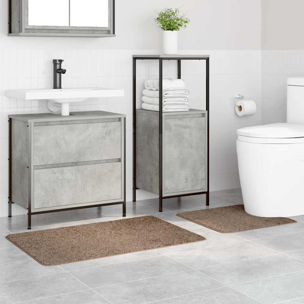 Antislip Badmat Set 2 pcs Bruin PP is nu te koop bij PeponiXL, paradijselijk wonen!