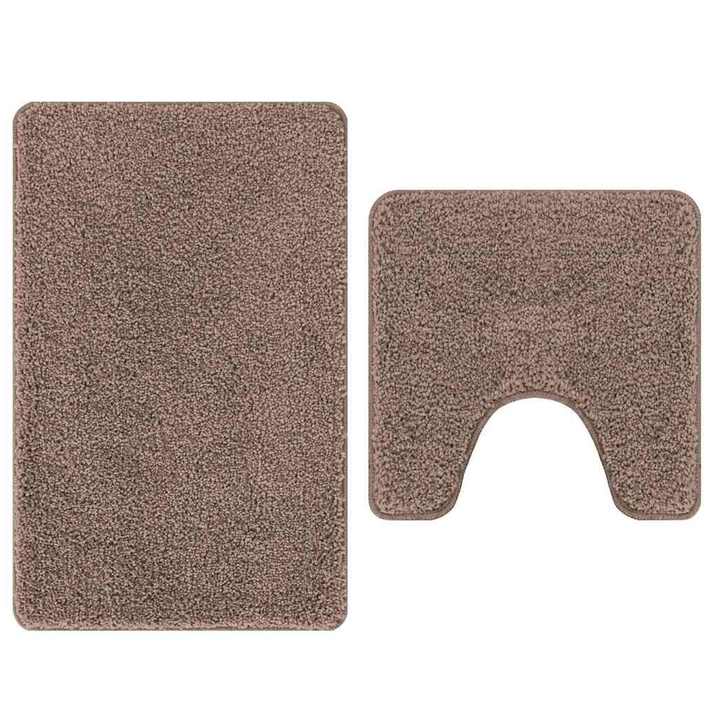 Antislip Badmat Set 2 pcs Bruin PP is nu te koop bij PeponiXL, paradijselijk wonen!