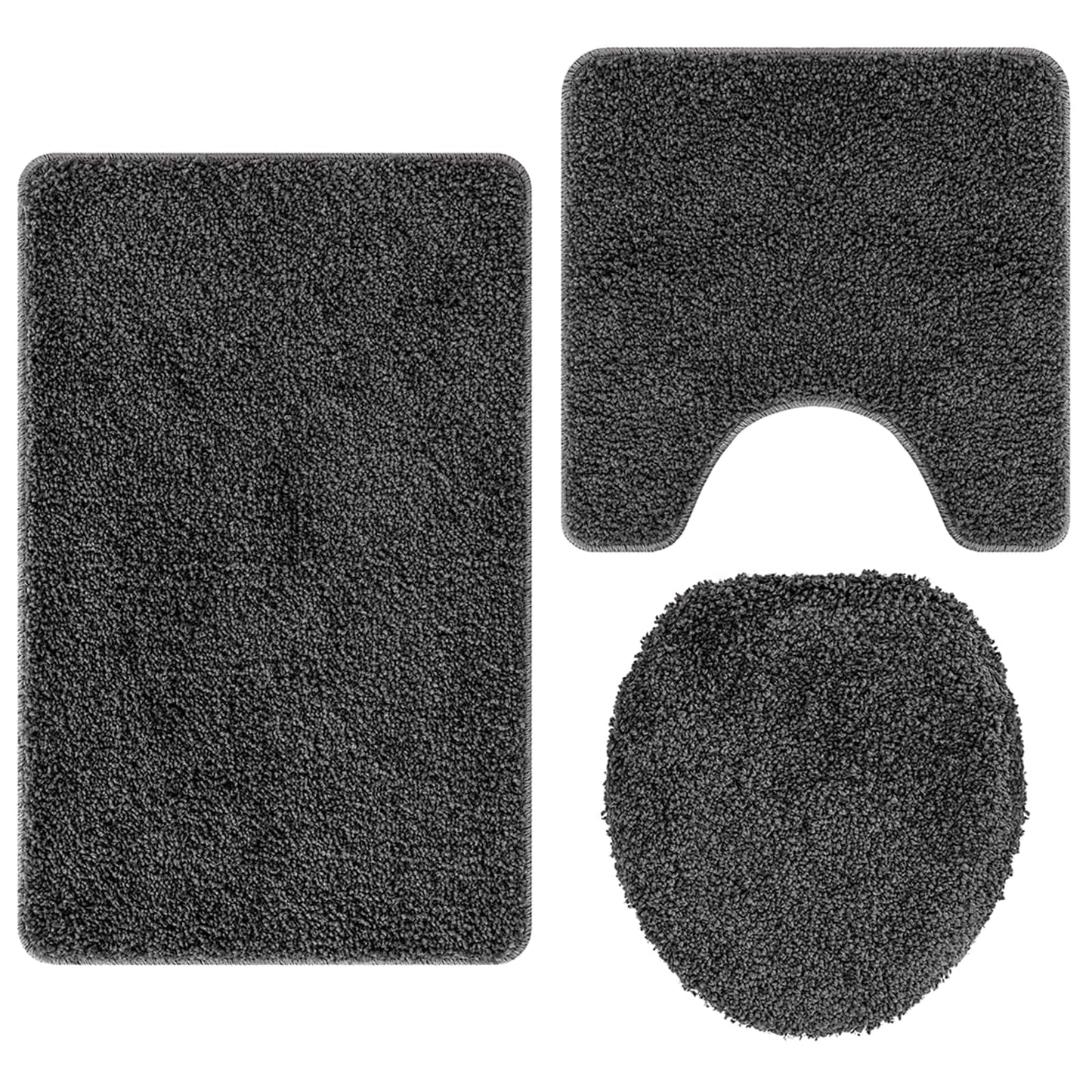 Antislip Badmat Set 3 pcs Donkergrijs PP is nu te koop bij PeponiXL, paradijselijk wonen!