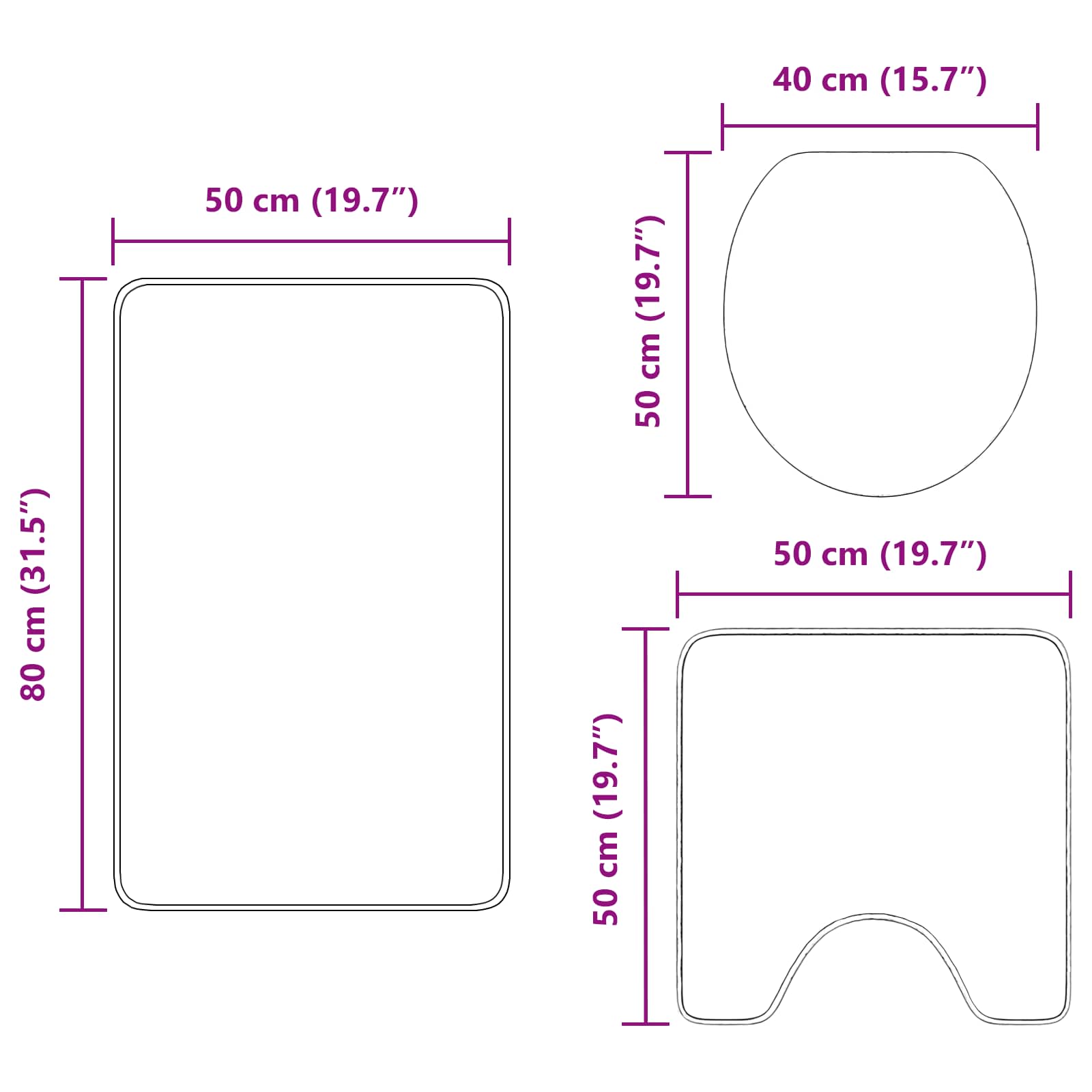 Antislip Badmat Set 3 pcs Grijs PP is nu te koop bij PeponiXL, paradijselijk wonen!