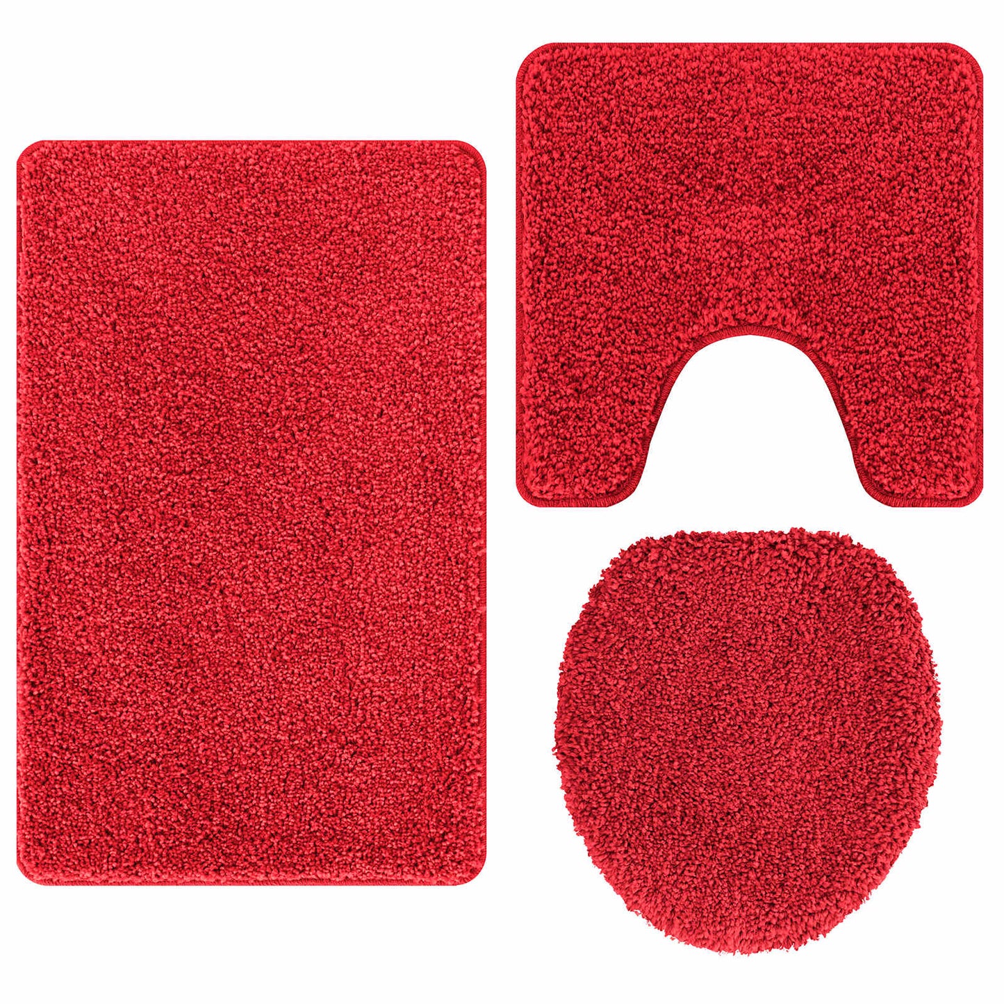 Antislip Badmat Set 3 pcs Rood PP is nu te koop bij PeponiXL, paradijselijk wonen!