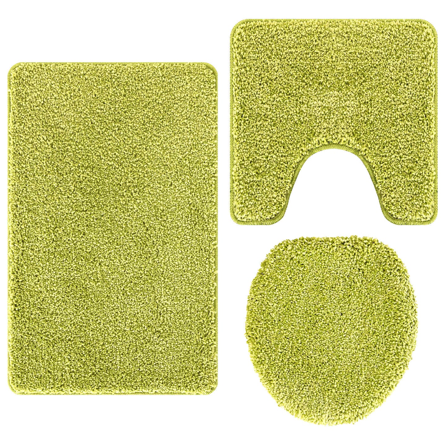Antislip Badmat Set 3 pcs Groen PP is nu te koop bij PeponiXL, paradijselijk wonen!