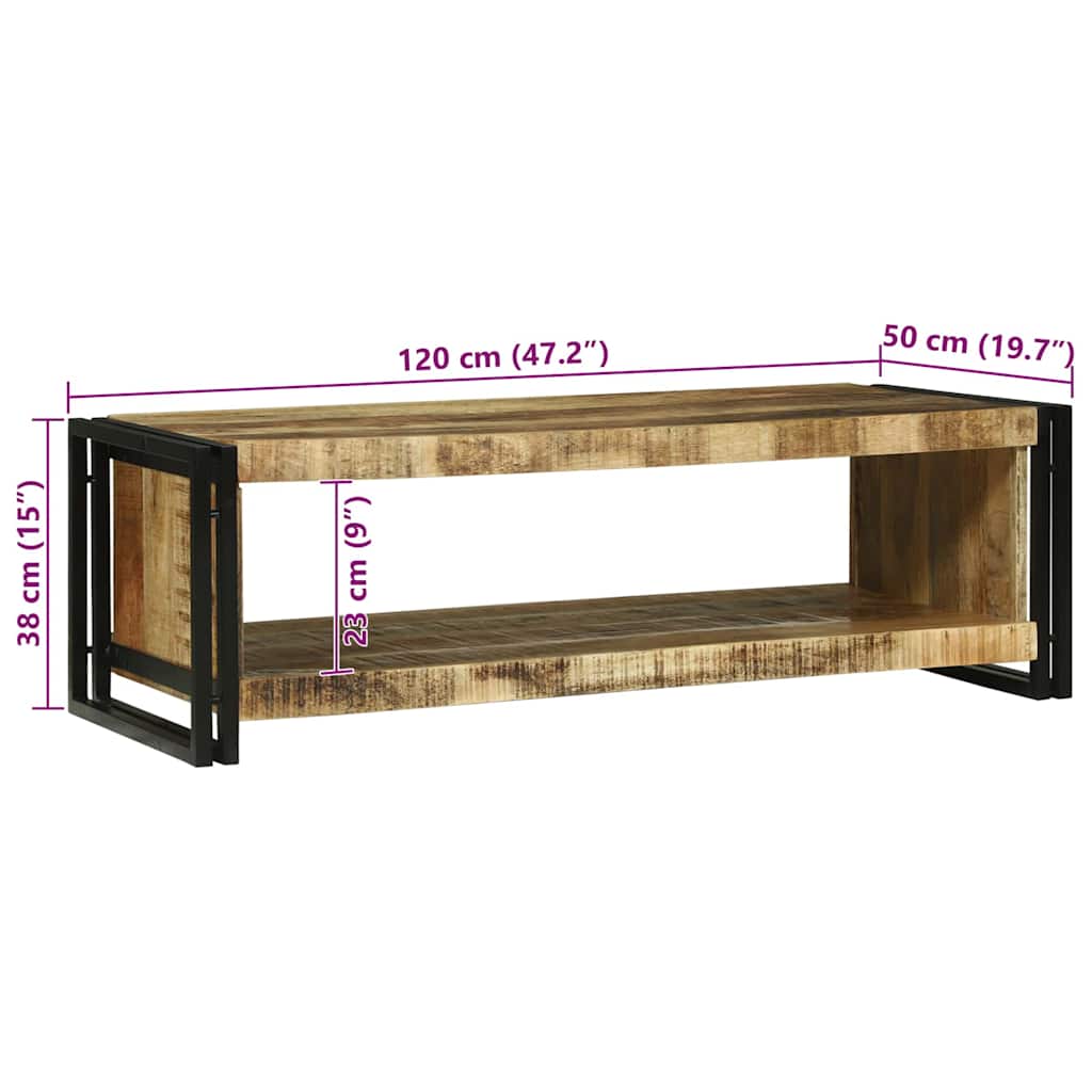 Salontafel Bruin 120 x 50 x 38 cm Massief Mango Hout is nu te koop bij PeponiXL, paradijselijk wonen!