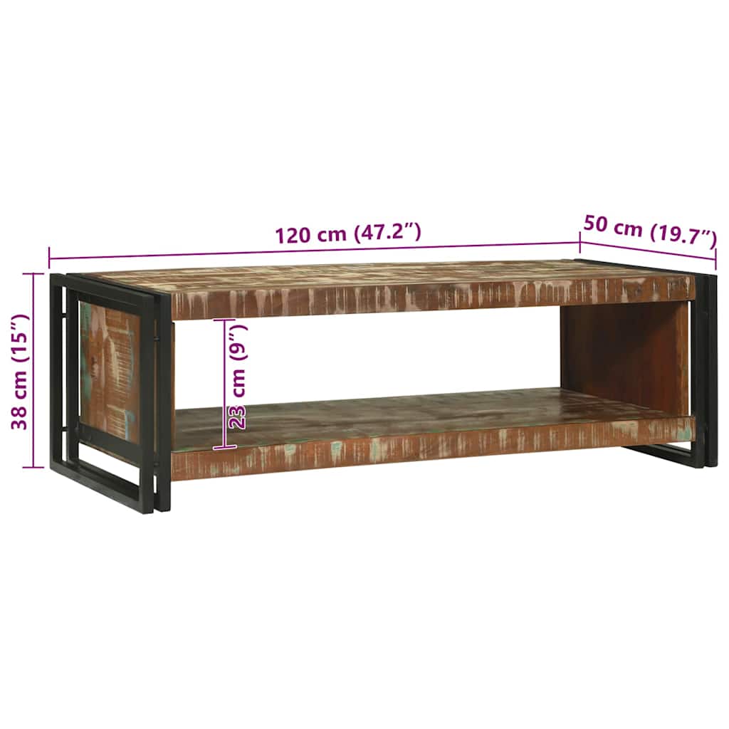 Salontafel Multikleur 120 x 50 x 38 cm Massief Gerecycled Hout is nu te koop bij PeponiXL, paradijselijk wonen!