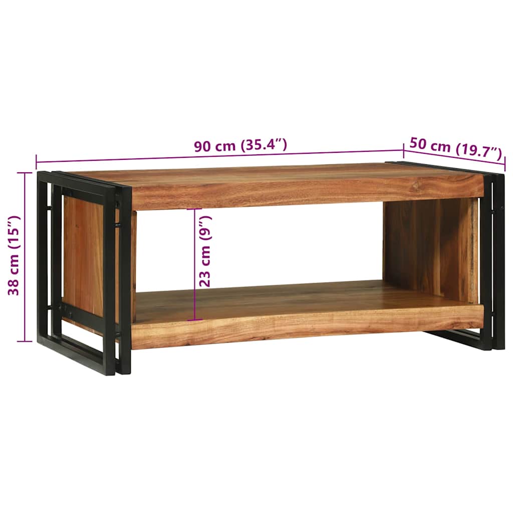 Salontafel Bruin 90 x 50 x 38 cm Massief Acaciahout is nu te koop bij PeponiXL, paradijselijk wonen!