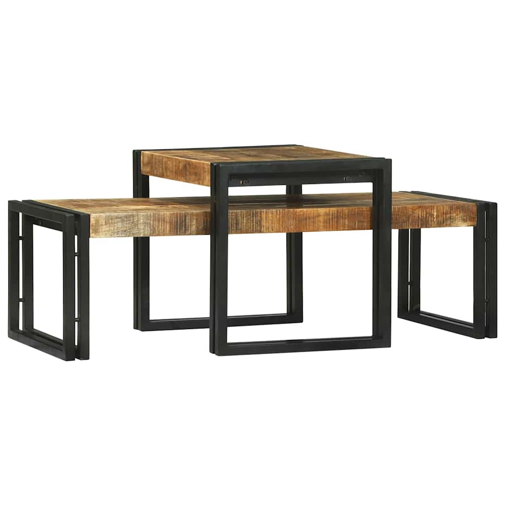 Salontafel 2 pcs Bruin 48 x 40 x 40 cm Massief Mango Hout is nu te koop bij PeponiXL, paradijselijk wonen!