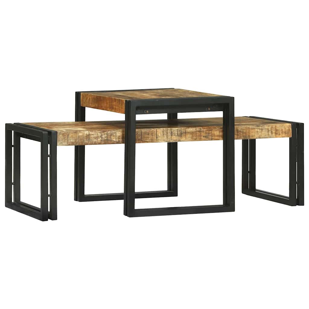 Salontafel 2 pcs Bruin 48 x 40 x 40 cm Massief Mango Hout is nu te koop bij PeponiXL, paradijselijk wonen!