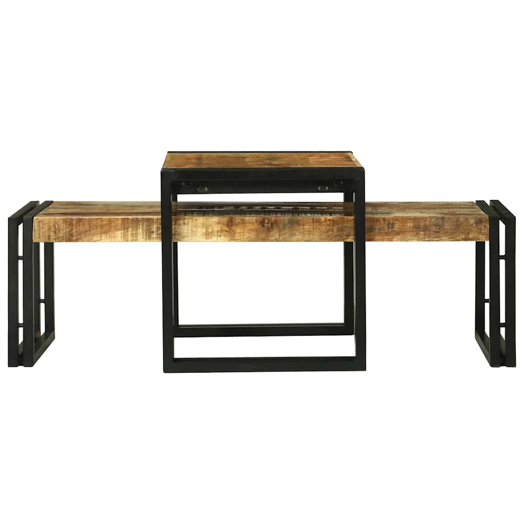 Salontafel 2 pcs Bruin 48 x 40 x 40 cm Massief Mango Hout is nu te koop bij PeponiXL, paradijselijk wonen!