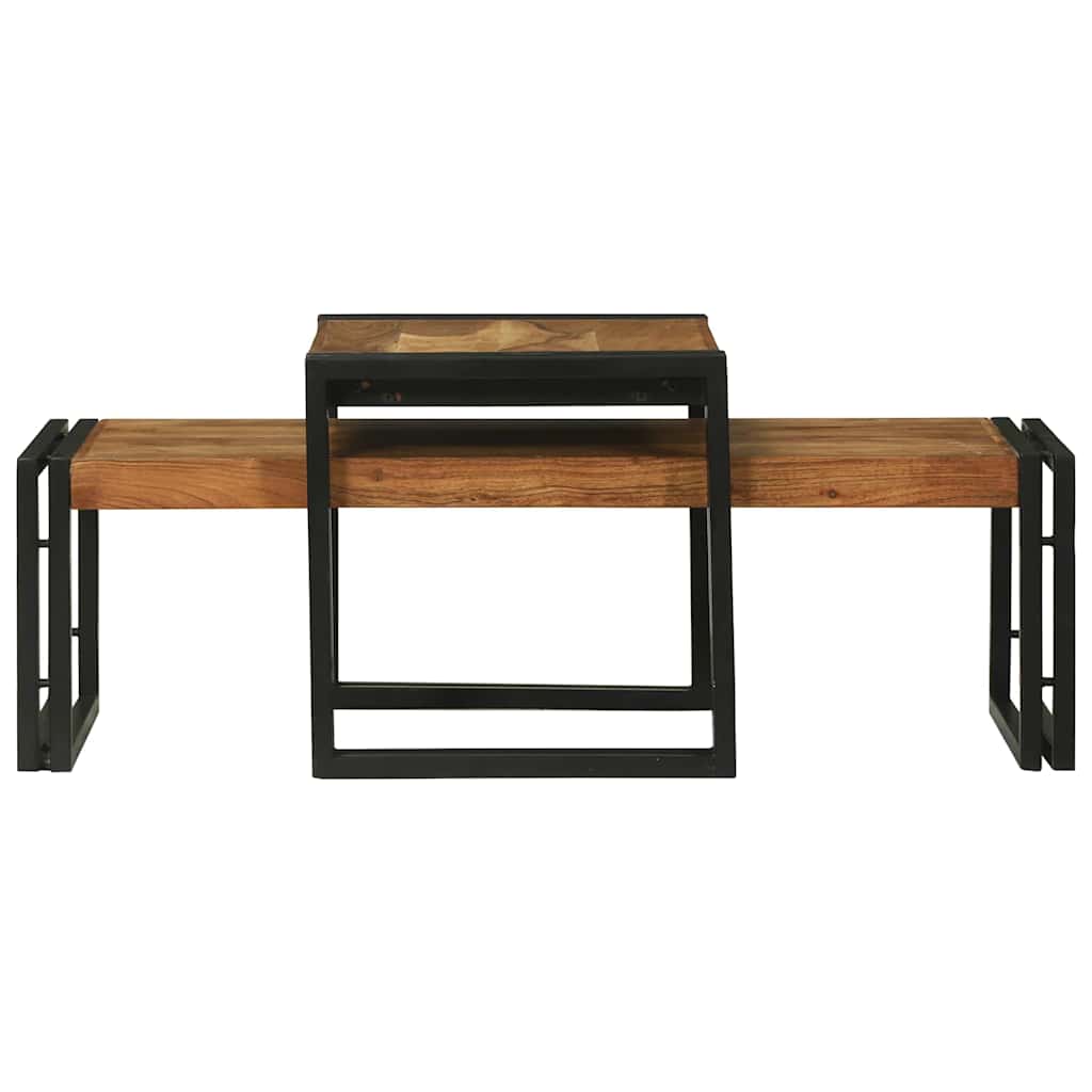 Salontafel 2 pcs Bruin 48 x 40 x 40 cm Massief Acaciahout is nu te koop bij PeponiXL, paradijselijk wonen!