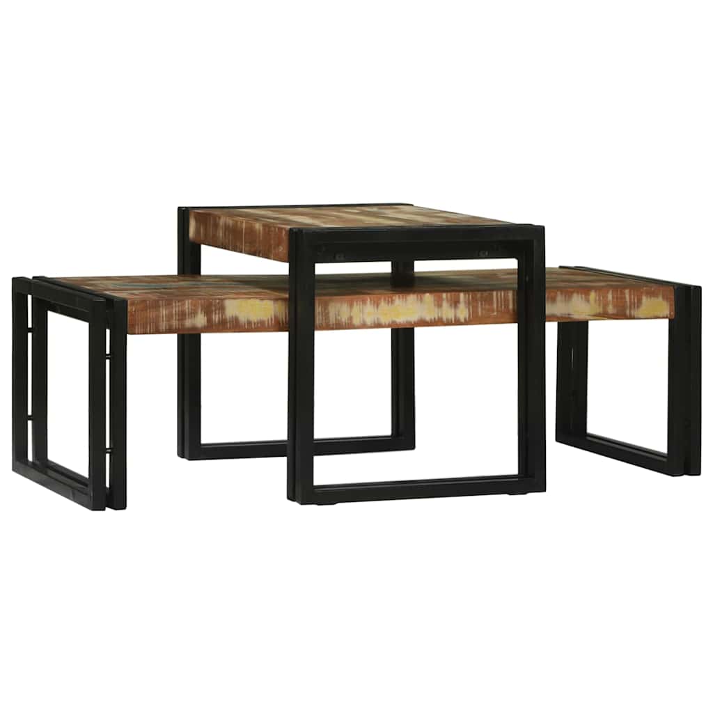 Salontafel 2 pcs Multikleur Massief Gerecycled Hout is nu te koop bij PeponiXL, paradijselijk wonen!