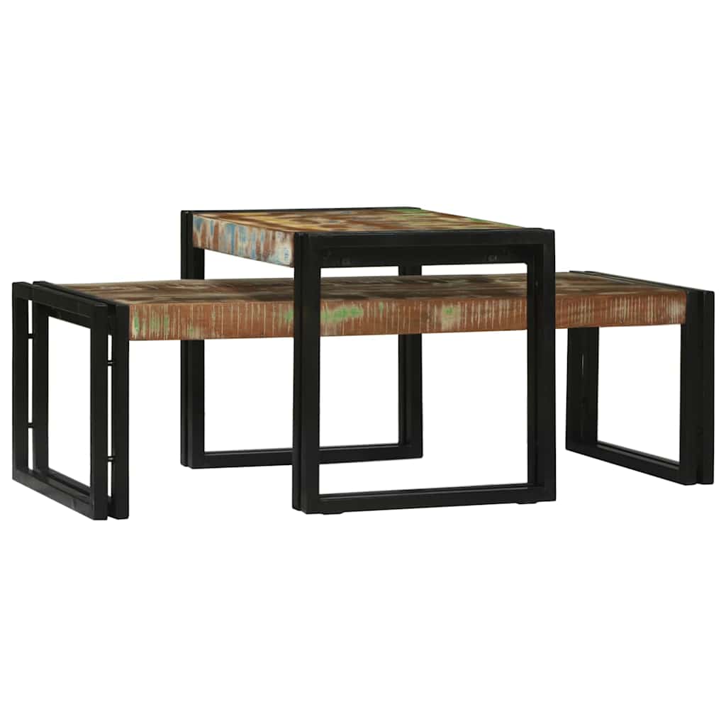 Salontafel 2 pcs Multikleur Massief Gerecycled Hout is nu te koop bij PeponiXL, paradijselijk wonen!