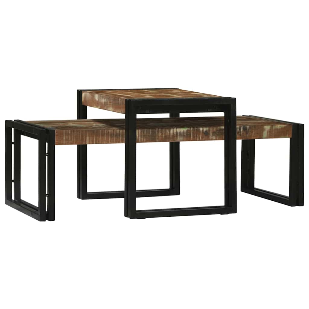 Salontafel 2 pcs Multikleur Massief Gerecycled Hout is nu te koop bij PeponiXL, paradijselijk wonen!