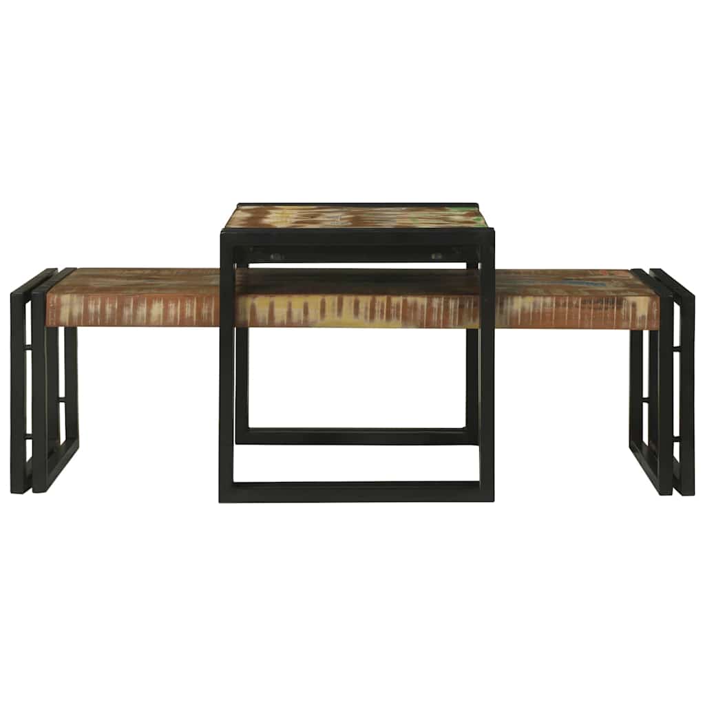 Salontafel 2 pcs Multikleur Massief Gerecycled Hout is nu te koop bij PeponiXL, paradijselijk wonen!