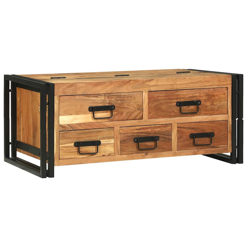 Salontafel met lade Bruin 90 x 50 x 38 cm Massief Acaciahout is nu te koop bij PeponiXL, paradijselijk wonen!