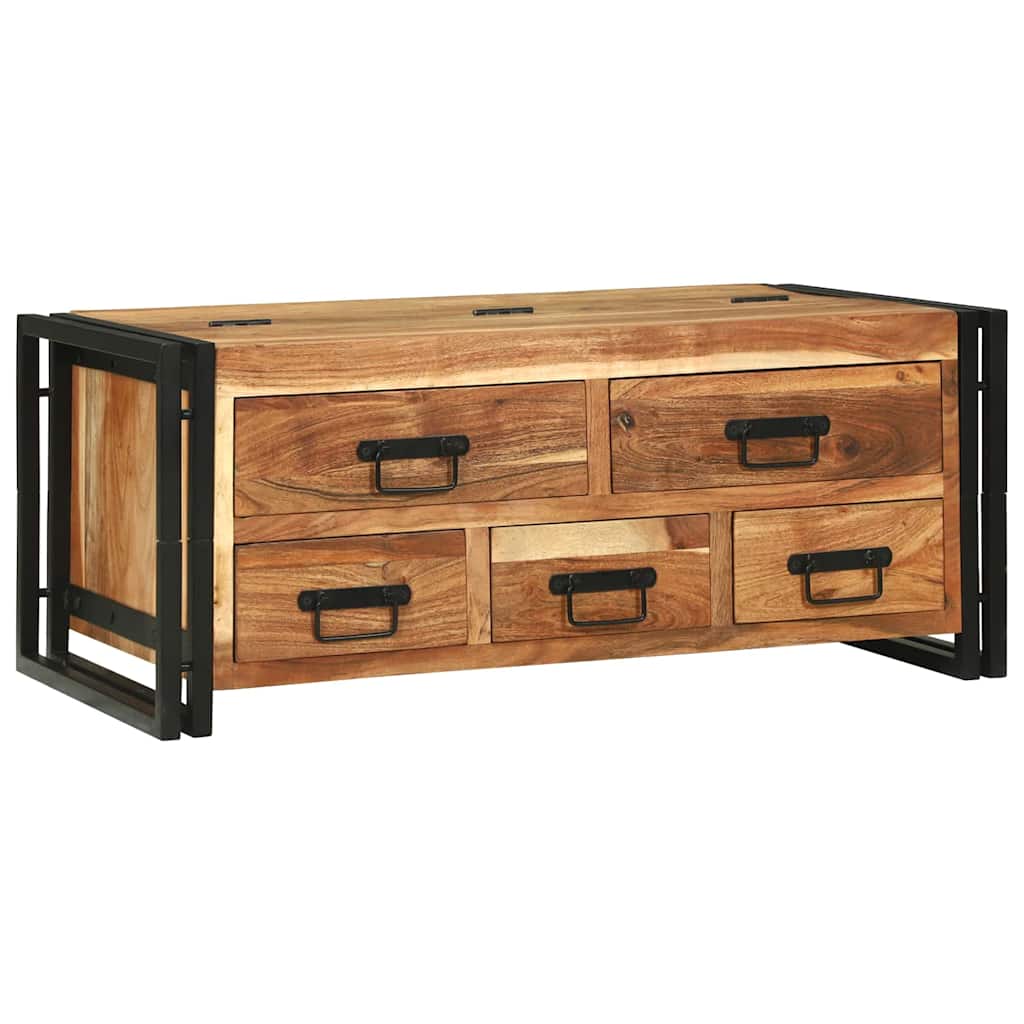 Salontafel met lade Bruin 90 x 50 x 38 cm Massief Acaciahout is nu te koop bij PeponiXL, paradijselijk wonen!