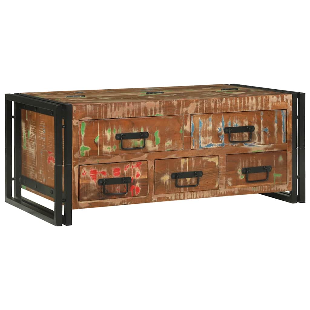 Salontafel Multikleur 90 x 50 x 38 cm Massief Gerecycled Hout is nu te koop bij PeponiXL, paradijselijk wonen!