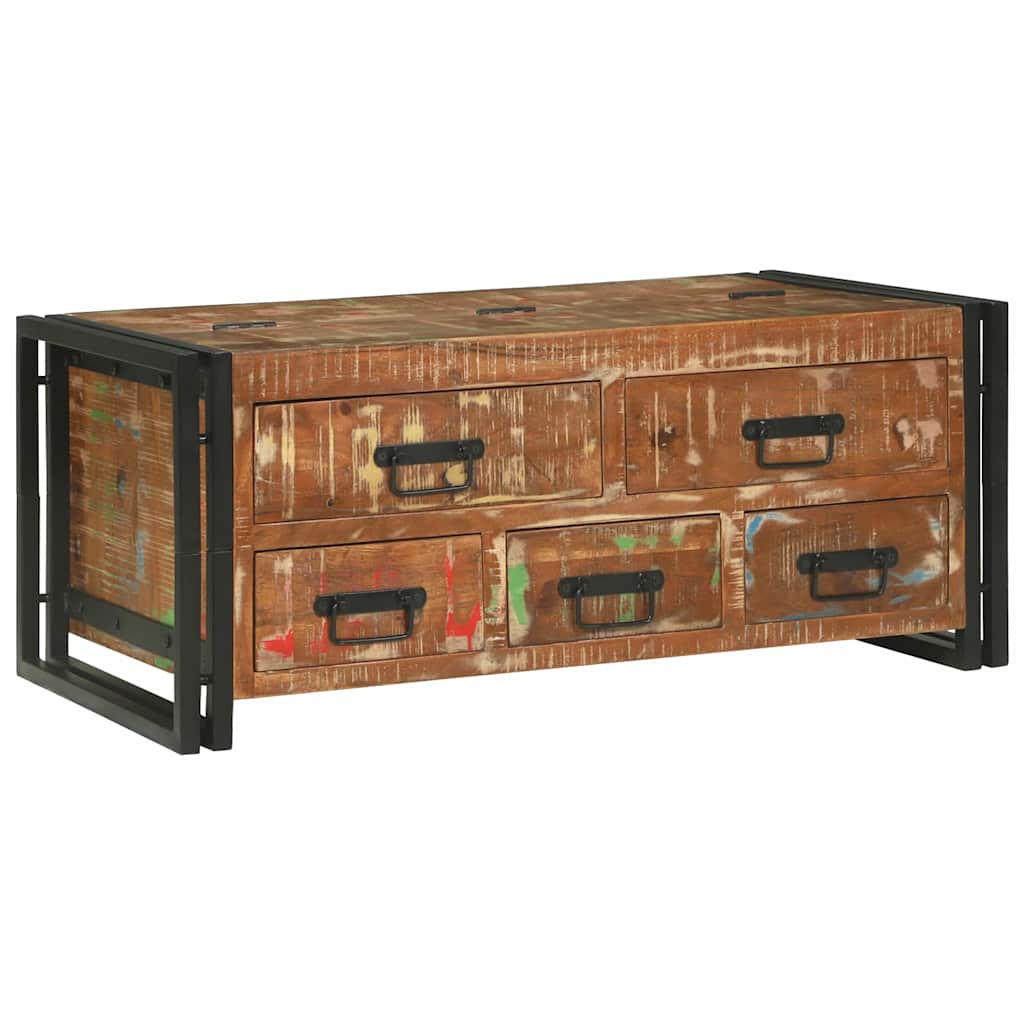 Salontafel Multikleur 90 x 50 x 38 cm Massief Gerecycled Hout is nu te koop bij PeponiXL, paradijselijk wonen!