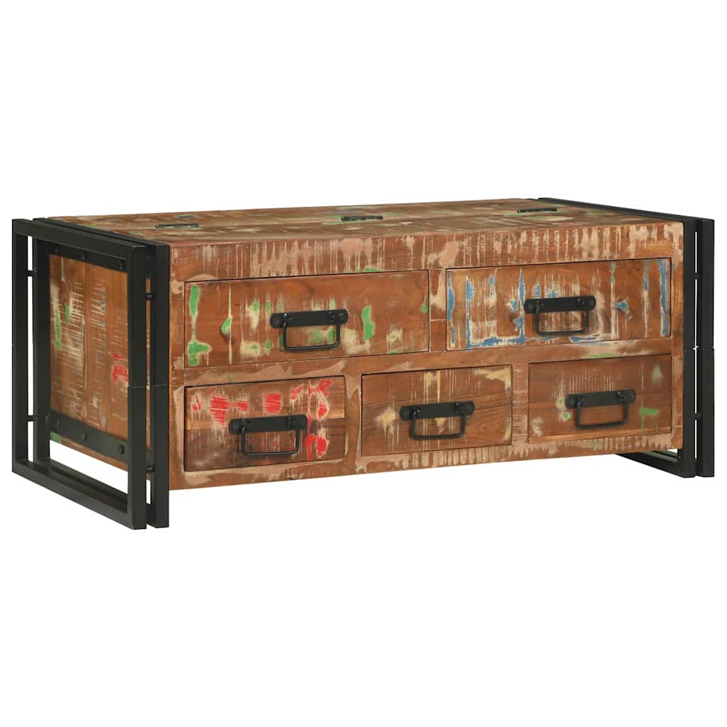 Salontafel Multikleur 90 x 50 x 38 cm Massief Gerecycled Hout is nu te koop bij PeponiXL, paradijselijk wonen!