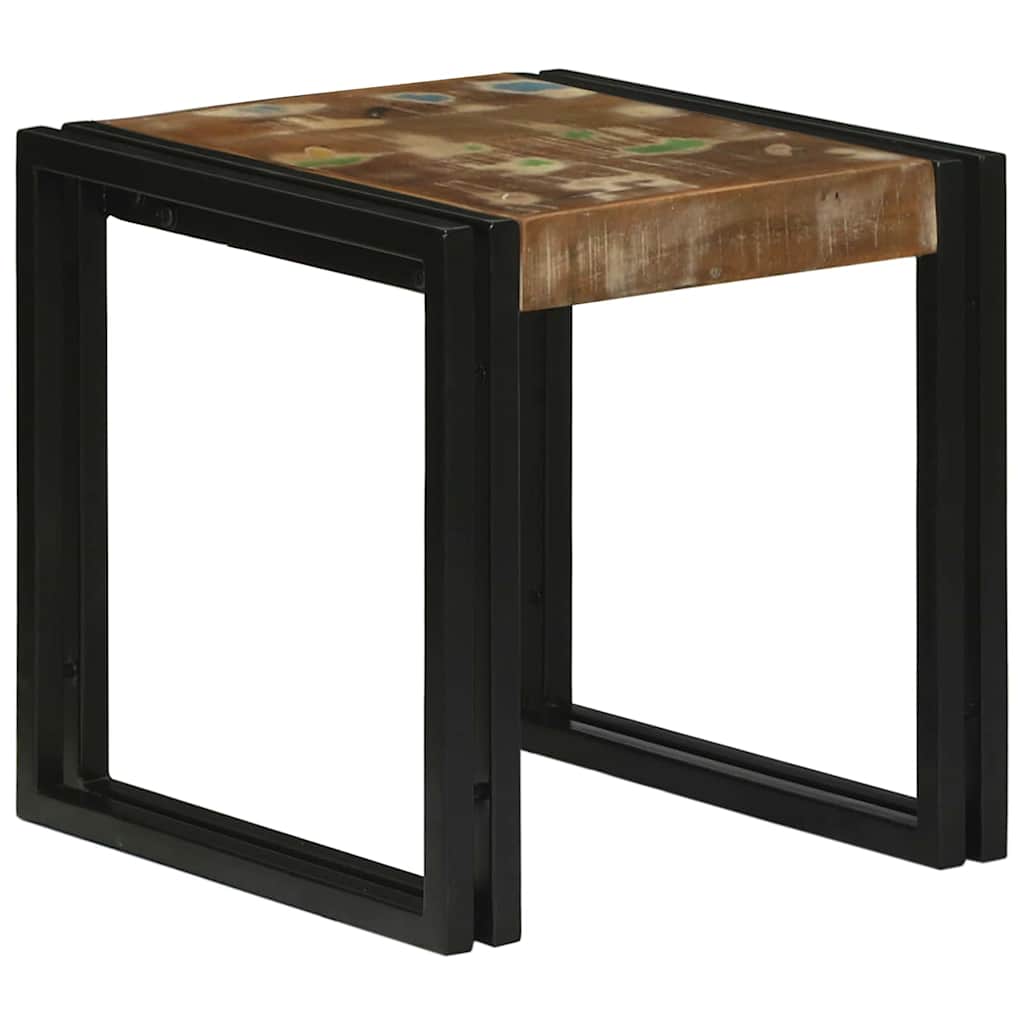 Nesttafel 3 pcs Massief hergebruikt Hout en Metaal is nu te koop bij PeponiXL, paradijselijk wonen!