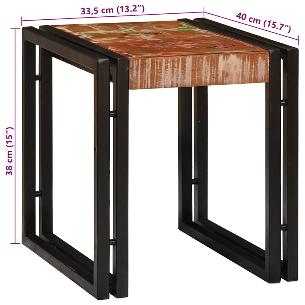 Nesttafel 3 pcs Massief hergebruikt Hout en Metaal is nu te koop bij PeponiXL, paradijselijk wonen!